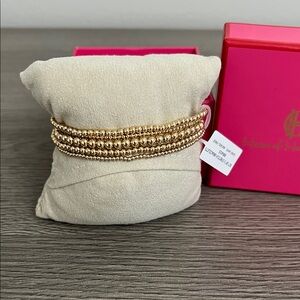 Elegant Gold Beaded Set of Bracelets